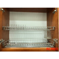 (GIÁ TẠI XƯỞNG) BỘ 2 TẦNG GIÁ BÁT + GIÁ ĐĨA KÈM KHAY HỨNG NƯỚC INOX KHÔNG GỈ SÁNG BÓNG DÀY DẶN