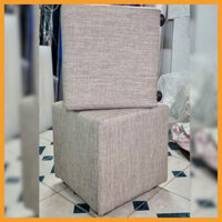 [Giá Tại Xưởng - Bọc Vải] Ghế Đôn Vuông Sofa Màu Xám Kê Chân Ngồi, Ghế Bàn Trang Điểm Bọc Mút Nhiều Màu Sắc