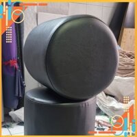 [Giá Tại Xưởng] Ghế Đôn Tròn Sofa Màu Đen Bọc Da Kê Chân Ngồi, Ghế Bàn Trang Điểm Bọc Mút Nhiều Màu Sắc