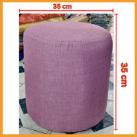 [Giá Tại Xưởng] Ghế Đôn Tròn Hồng Sofa Màu Ghi Kê Chân Ngồi, Ghế Bàn Trang Điểm Bọc Mút Nhiều Màu Sắc