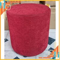 [Giá Tại Xưởng] Ghế Đôn Tròn Sofa Màu Đỏ Bọc Vải Kê Chân Ngồi, Ghế Bàn Trang Điểm Bọc Mút Nhiều Màu Sắc
