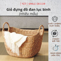 [Giá tại xưởng] Giỏ đựng quần áo cỡ lớn Smile Decor đan lục bình , giỏi cói đựng đồ , decor chụp ảnh