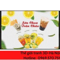 [Giá tại xưởng] tranh Lụa dán quán trà sữa trà chanh 3d kt 1m2 x 0.8m zalo o889174744