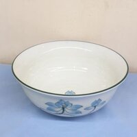 [GIÁ TẬN GỐC] BÁT TÔ CANH phi 16cm SỨ BÁT TRÀNG. HÀNG CAO CẤP GIÁ TẠI XƯỞNG. BÁT TÔ MEN KEM KẺ CHỈ XANH VẼ SEN XANH.