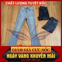 {Giá tận gốc} Quần jean ống loe lưng cao kiểu trơn cắt lai 4 màu NP shop⚡️Quần bò ống loe nữ dáng dài sang chảnh -Shop