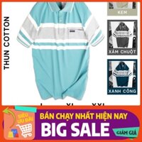 (Gía tận xưởng) Áo Thun Polo Nam Có Cổ Có Túi Kẻ Sọc Ngang RURUMEN - Áo Phông Trung Niên Cotton - AS038 trungniennam