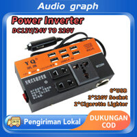 Giá THẤP NHẤT Xe Biến Tần 12V 24V sang 220V Bộ Chuyển Đổi Nguồn Điện Ô Tô Biến Tần Xe Tải Ổ Cắm Sạc Biến Tần