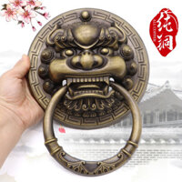 Giá thấp Spike Cổ Đồng Nguyên Chất Đầu Động Vật Vòng Cửa Phong Cách Trung Quốc Đầu Sư Tử Đầu Hổ Tay Cầm Tay Cửa Kirin Tay Cầm Tay Cửa Bằng Gỗ Retro