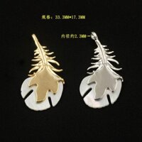 Giá thấp trong thời gian có hạn, mặt dây chuyền hình quạt xương cá bằng đồng mạ vàng và bạch kim, phụ kiện trang sức DIY 2.22