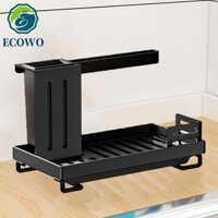 Giá thoát nước bồn rửa chén nhà bếp AQUAGEM, Giá đỡ bọt biển bằng thép Carbon chống ẩm, Hộp đựng xà phòng bồn rửa tiết kiệm không gian thực tế cho gia đình