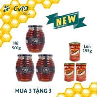 [GIA TỐT] Bộ 3 hủ mật hoa rừng Honey Land 500g tặng 3 lon cá hộp KTC 155g