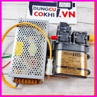 [GIÁ TỐT]  Bộ máy bơm đôi cao áp mini 12v VIỆT NHẬT kèm nguồn tổ ong 12V-10A cao cấp