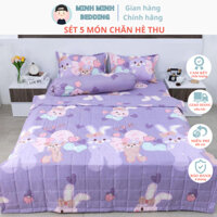 (Giá Tốt) Chăn Hè Thu, Bộ 5 món Chăn hè thu kèm Ga Gối, chất Cotton Poly cao cấp - MinhMinh Bedding