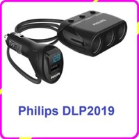 [GIÁ TỐT - CHÍNH HÃNG 100%] Bộ chia tẩu sạc ô tô Philips tích hợp 3 lỗ tẩu và 1 cổng sạc USB, Car charger DLP2019