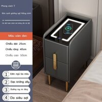 [GIÁ TỐT CHỌN MẪU] Bàn cạnh giường ngủ thông minh nhỏ siêu hẹp da đơn giản hiện đại ánh sáng sang t