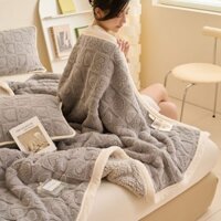 [GIÁ TỐT CHỌN MẪU] Chăn len cừu thật cực dày ins Chăn Flannel Hai Mặt Lông Cừu San Hô Dày Dặn Dành