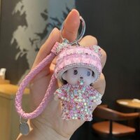 [GIÁ TỐT CHỌN MẪU] Sáng tạo búp bê Monchichi nạm kim cương móc khóa nữ búp bê dễ thương Hàn Quốc sa