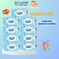 [Giá Tốt] Combo 9 gói Khăn Ướt Baby Joy /Khăn ướt BabyLove 80 Miếng siêu tiết kiệm