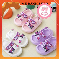[giá tốt] Dép lê bé gái, dép sục sandal 2 quai trẻ em sticker kuromi siêu nhẹ mềm êm siêu nhẹ cho con nít năm 2024 size