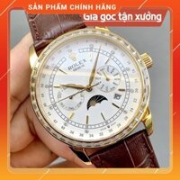 [Giá Tốt] Đồng Hồ Nam RoLex Saphire RA068 Chạy full 6 kim Viền Đá Baguette Máy cơ Automatic Nhật