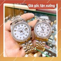[Giá Tốt] Đồng Hồ Nam RoLex Day-Date Sapphire RA82 Mặt TRẮNG viền đá Máy cơ Automatic Nhật