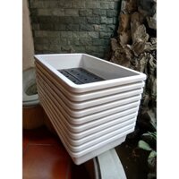 (GIÁ TỐT) (GIÁ SỐC) 05 Chậu Nhựa Thông Minh - Khay Trồng Rau Sạch Thế Hệ Mới, Trồng Cây, Trồng Hoa - Màu Trắng (65cmx42c