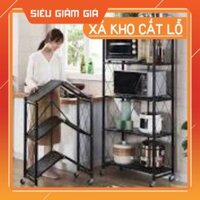 GIÁ TỐT NHẤT KỆ ĐỂ ĐỒ Trong bếp GẤP GỌN 4 tầng đa năng có bánh xe xoay 360 độ, thép CARBON, SƠN TĨNH ĐIỆN BÓNG 5 lớp xịn