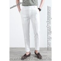 {giá tốt} quần tây âu nam màu trắng form hàn quốc,chất vải tuyết mưa tây,co giãn nhẹ  lên form lên dáng đẹp, sang trong