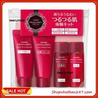 [Giá tốt] Set dưỡng mini Shiseido Aqualabel 4 món dành cho da khô, da nhạy cảm - 100% Authentic - Chính hãng