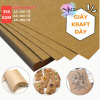 [Giá Tốt] Sỉ 100 tờ giấy Kraft, Giấy Craft dày 350gsm khổ A4