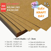 [Giá Tốt] Sỉ 50 tờ giấy Kraft, Giấy Craft dày 350gsm khổ A3