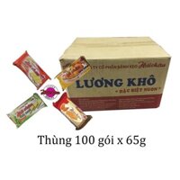 (Giá Tốt) Thùng 100 Gói Bánh Lương Khô Hải Châu 65g ( Nguyên Thùng)