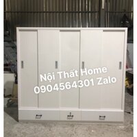 [Giá tốt] Tủ 5 cánh Lùa 1M8x2Mx50CM 3 Hộc Kéo Lớn, Nhiều bản phía trong giá xưởng