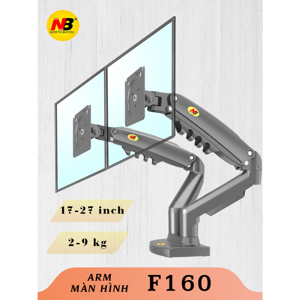 Giá treo 2 màn hình máy tính ngang M052 kẹp bàn