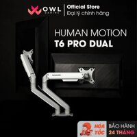 Giá treo / ARM màn hình Human Motion T6 Pro Dual (Hàng chính hãng) - Tay treo linh hoạt, cứng cáp, chuẩn Vesa
