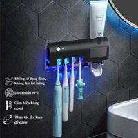 Giá treo bàn chải Kem đánh răng khử khuẩn tia UV công nghệ cao Châu Âu - Màu đen