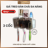 Giá Treo Bàn Chải Kem Đánh Răng 3 CỐC - Thoát nước nhanh siêu dính tường K17 (tặng ngay keo dán tường chuyên dụng)