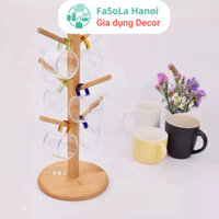 giá treo cốc gỗ tre 35x16cm
