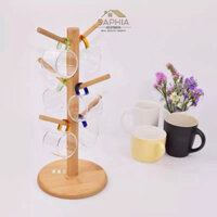 giá treo cốc gỗ tre 35x16cm