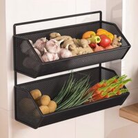 Giá Treo Đồ Nhà Bếp Gừng Tỏi Giỏ Chứa Đồ Treo Tường Không Đinh Giỏ Treo Tường Đựng Rau Củ Đa Năng