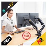 Giá treo hai màn hình NB F160 (17-27 inch) - Xoay 360 độ - Monitor Arm F160 Hàng Chính Hãng