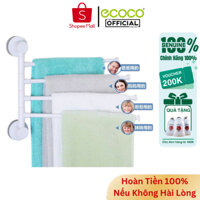 Giá Treo Khăn Dán Tường ECOCO E1610, 4 Nhánh Xoay 180 Độ, Thanh Treo Khăn Bằng INOX304 Sơn Tĩnh Điện