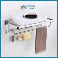 Giá treo khăn mặt giàn trắng gập đế phồng cao cấp Inox (Full hộp) Giá treo khăn mặt có móc treo quần áo tiện lợi giá sỉ