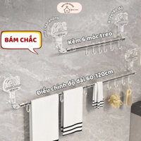 Giá Treo Khăn Nhà Tắm Cốc Hút Góc Tường Xoay 180 Độ Đa Năng Kèm Móc Tăng Giảm Chiều Dài BEST- KNT03