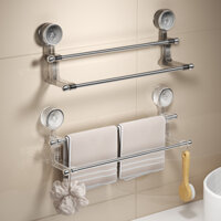 Giá treo khăn nhà tắm hút chân không, Giá treo đồ chịu lực chắc chắn không cần khoan đục tiện lợi