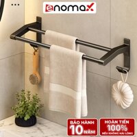 Giá treo khăn phòng tắm Enomax, treo quần áo dán tường, chất liệu nhôm hàng không cao cấp, Bảo hành 10 năm (Eno - 0136)