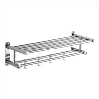 Giá treo khăn tắm Kệ phòng tắm hai lớp với 4 móc có thể tháo rời Giá treo khăn treo tường 23 Inch Thanh treo khăn bằng thép không gỉ chống gỉ
