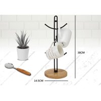 Giá treo ly bằng dây thép (Đế cao su gỗ)