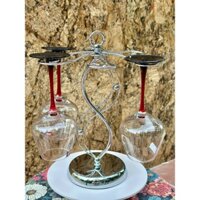 Giá treo ly rượu vang cao cấp màu bạc