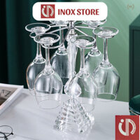 Giá treo ly rượu vang Inox Mica Cao Cấp 2022 | Treo Vang Cao Cấp H64 Phù hợp với mọi loại ly vang Decor 2022